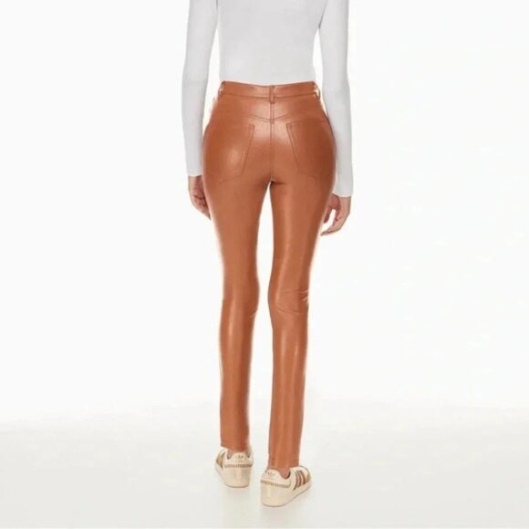Aritzia Wilfred Free Charm Pant High waisted Vegan Leather legging Skinny ankle - Picture 13 of 13